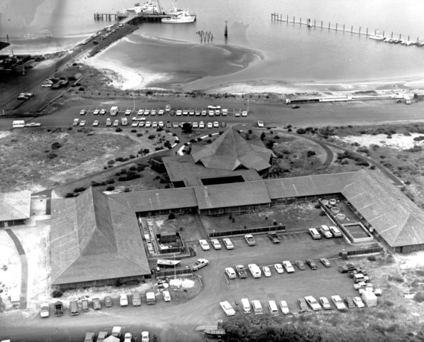 Marine Science Center and research vessel Yaquina, about 1969.