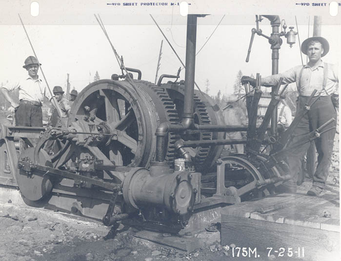 Exploratory drilling, likely at River Mill Dam, 1911