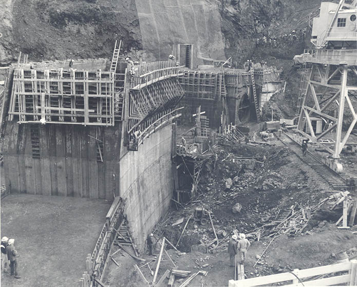 North Fork Dam and Powerhouse, 1957