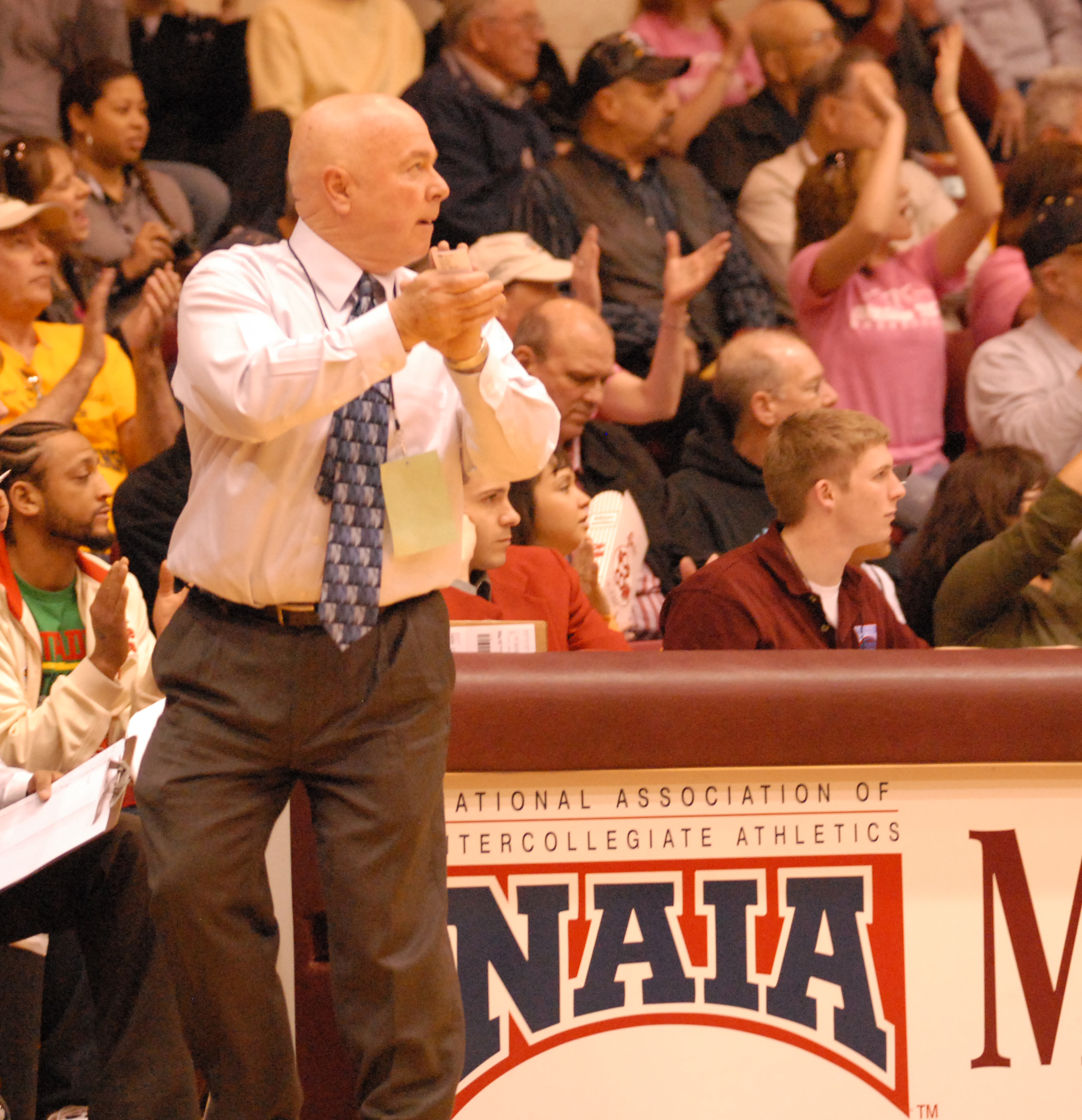 Coach Danny Miles at 2010 NAIA National Basketball Tournament, March 2010.