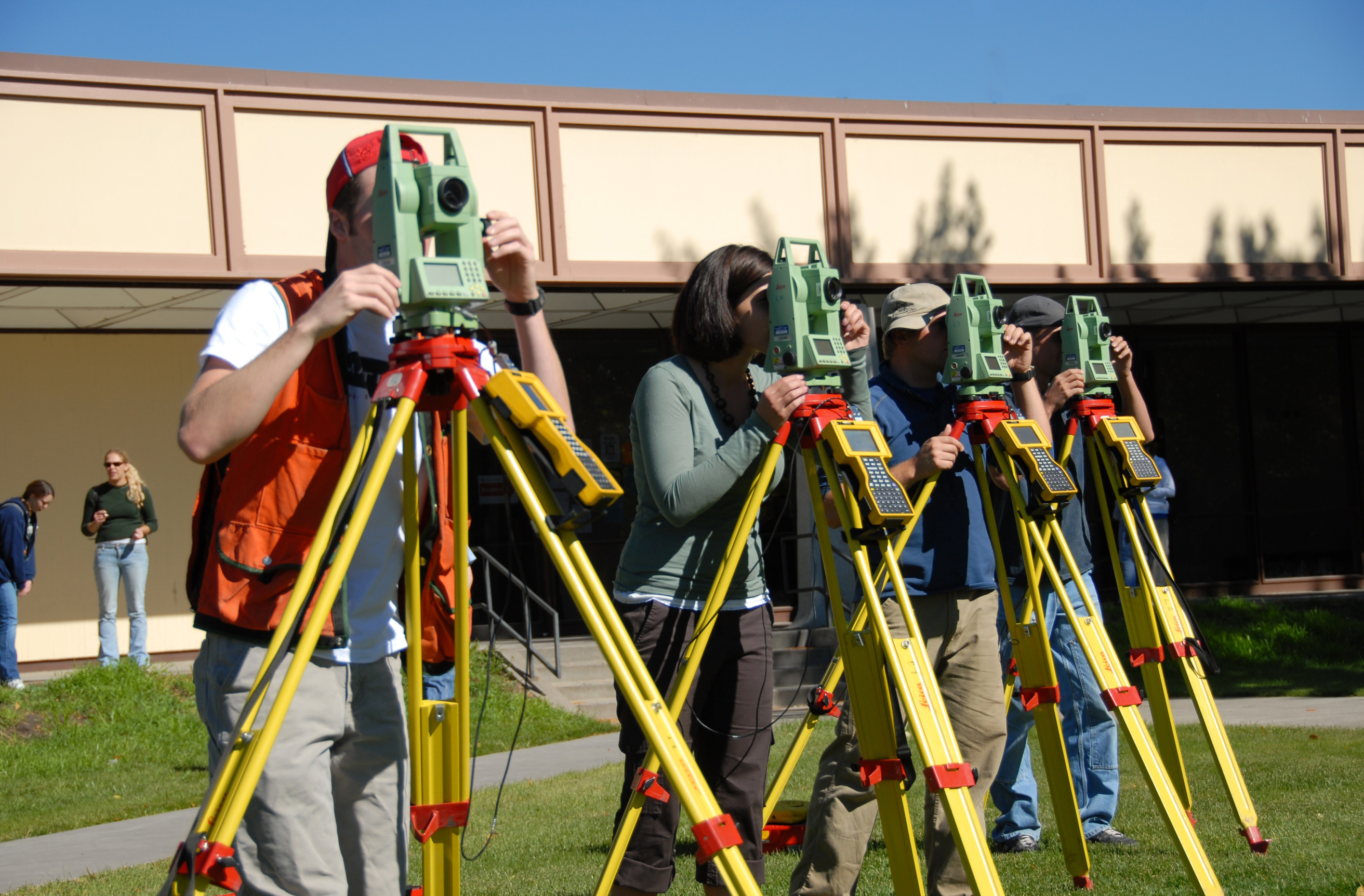 Surveying students at Klamath Falls campus, Spring 2006.