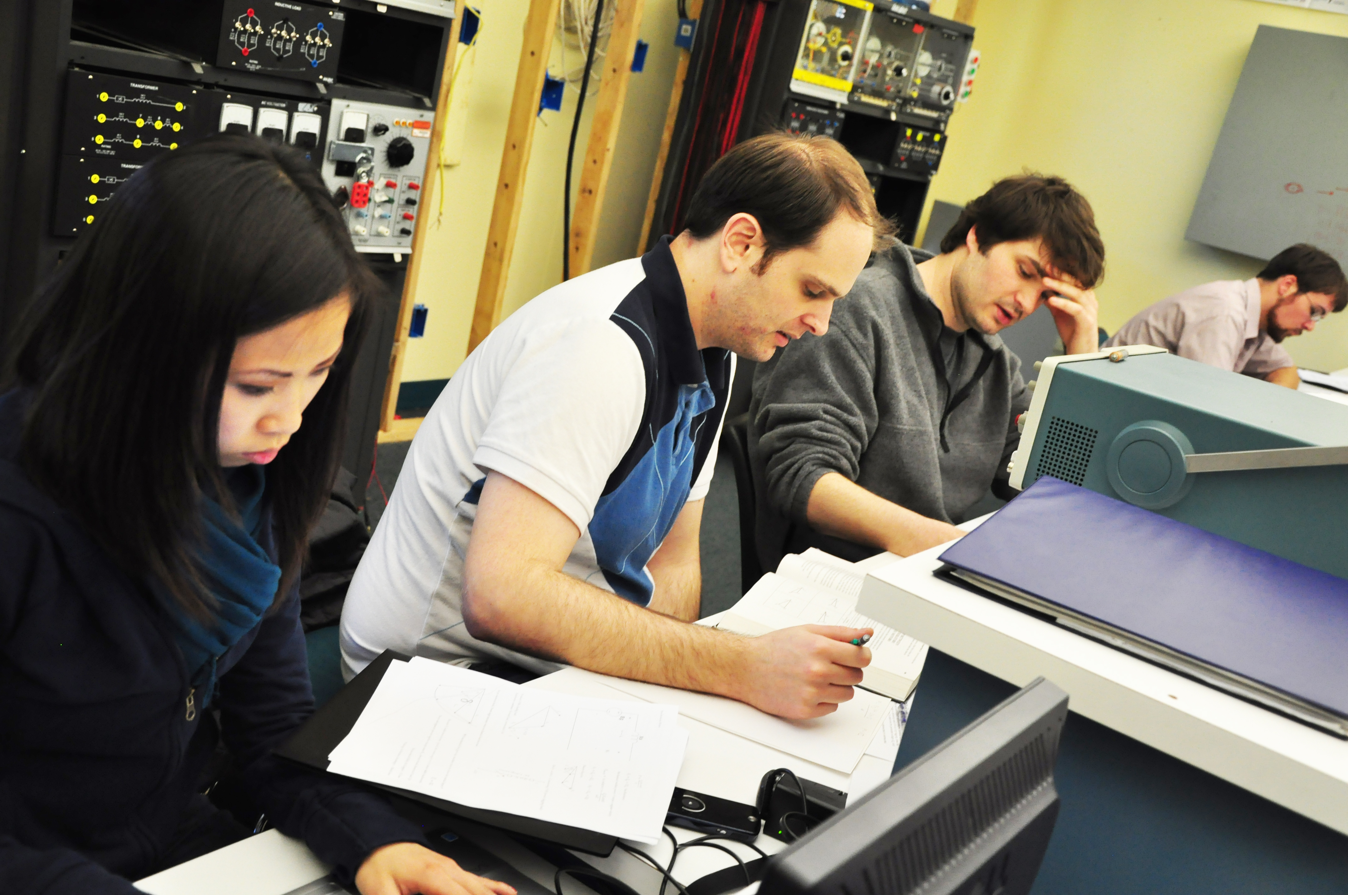 Students at OIT's Portland East campus, April 2010.