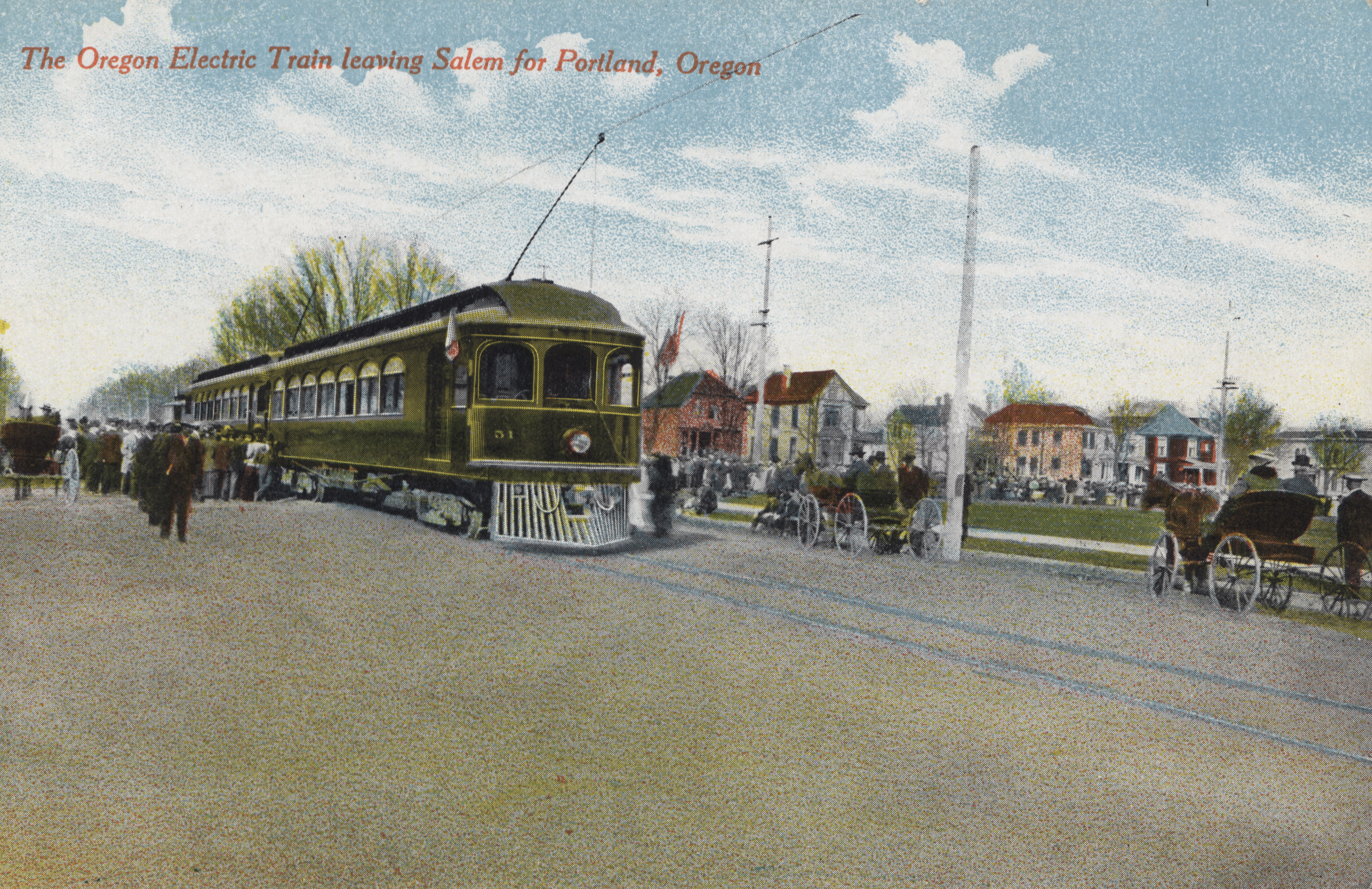 Oregon Electric car 51 in Salem, about 1908.