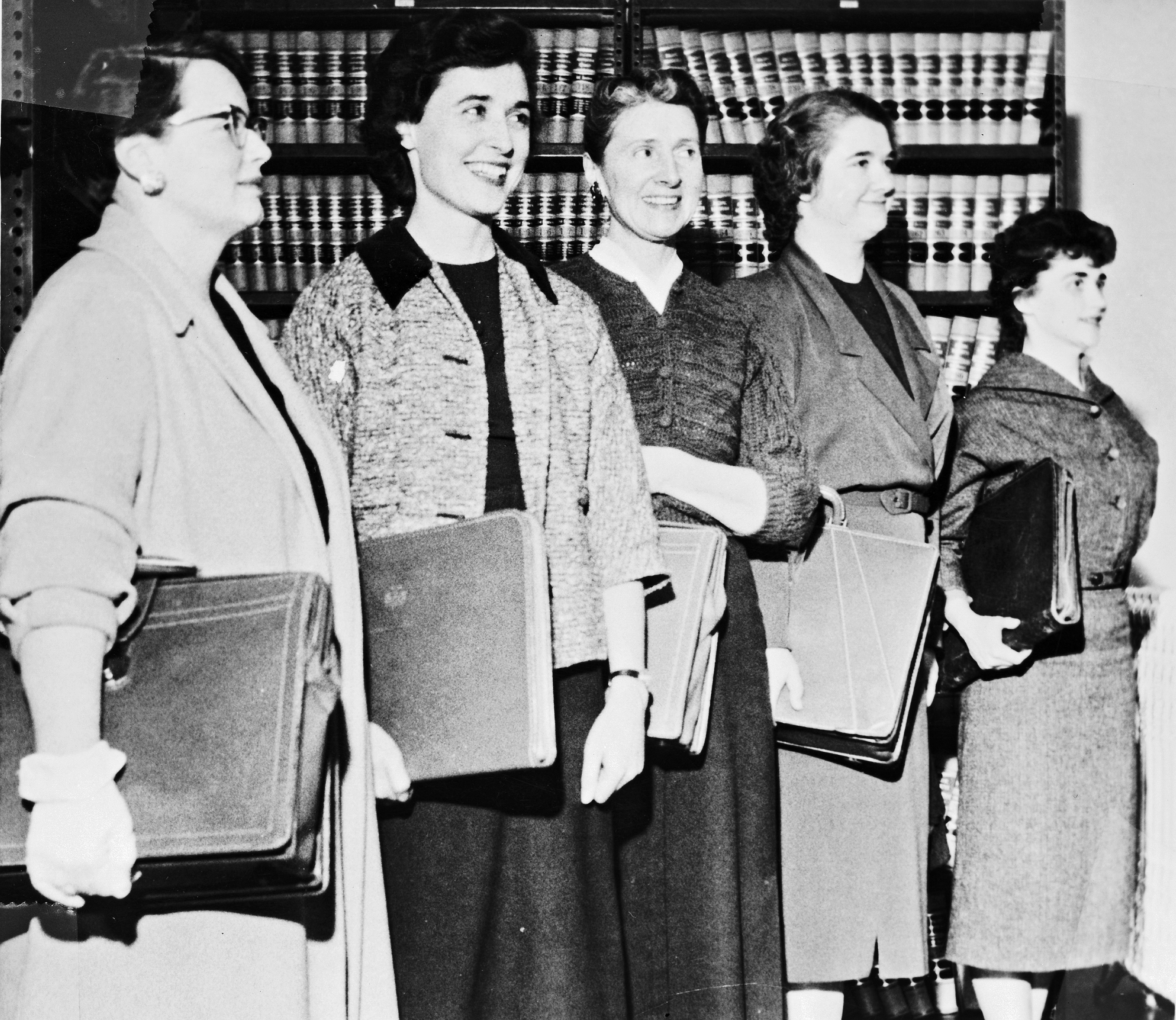 Women in photo include: Carlotta Sorenson, McGraw, Catherine Zorn, Jean King, and Bonnie Mentzer.