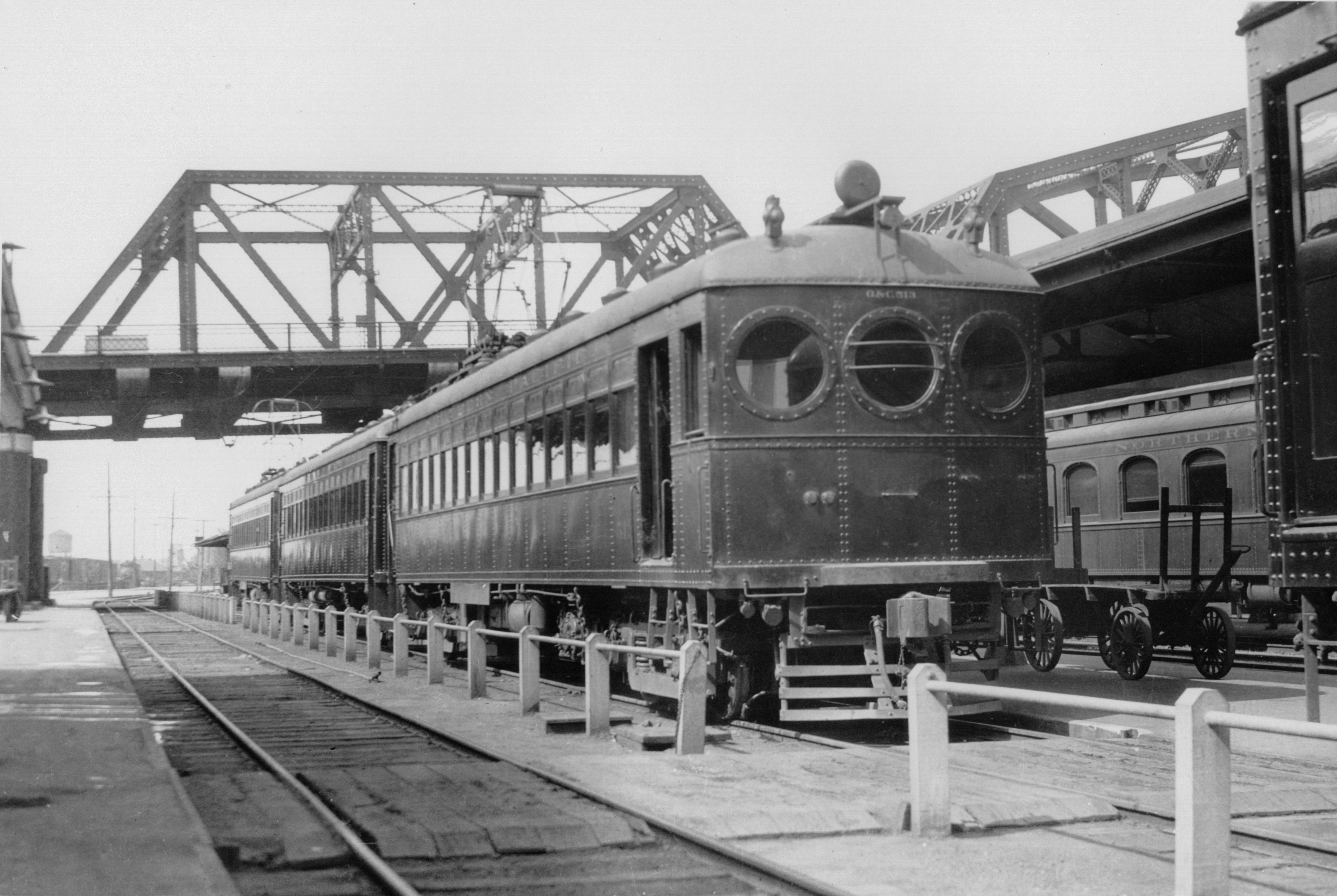 Red Electric combine 53 at Union Station, Portland, 1923.