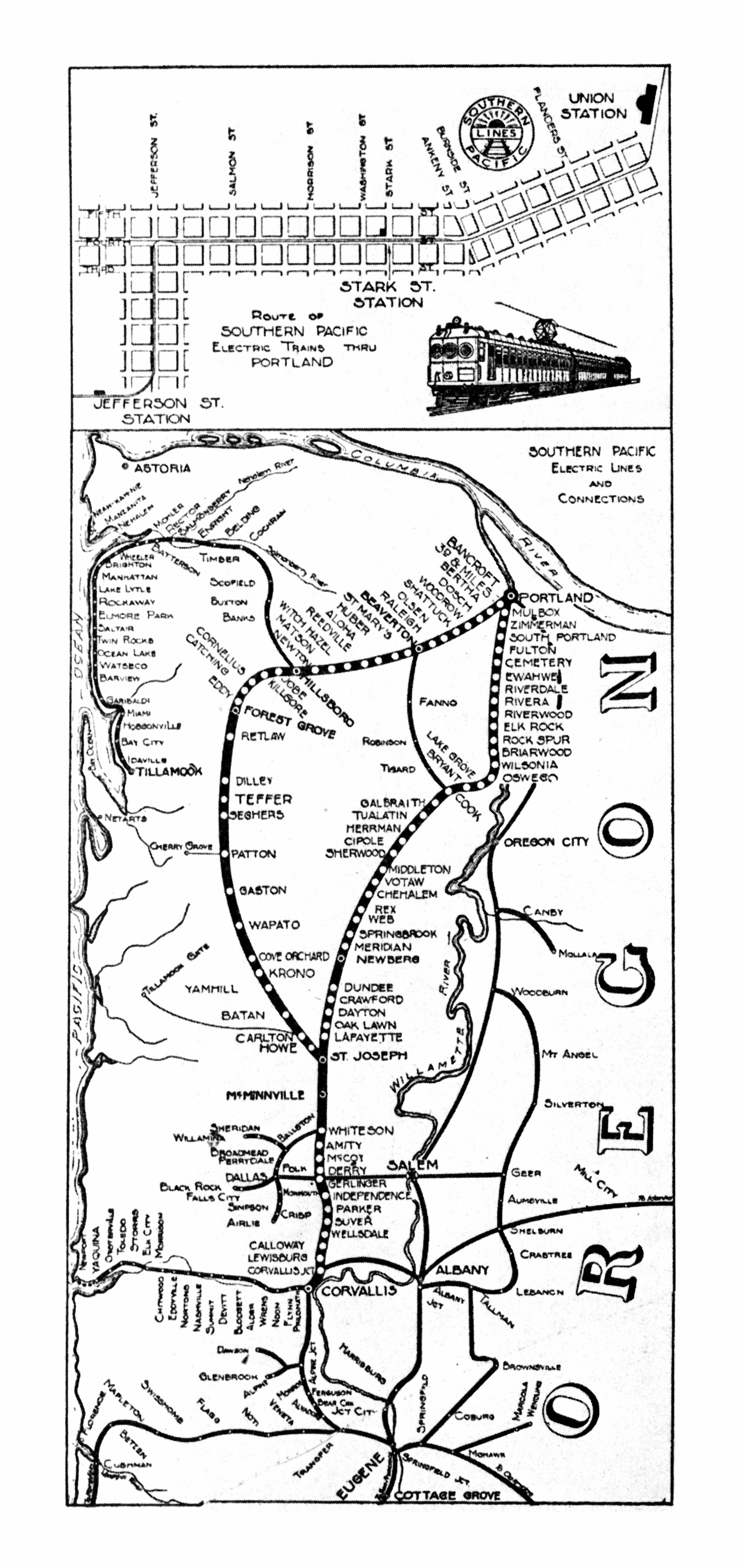 Red Electric route map, 1926.