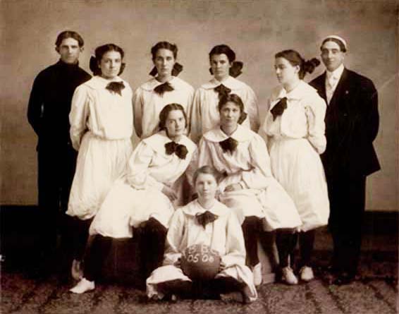 Southern Oregon State Normal School girl's basketball team of 1905-1906.