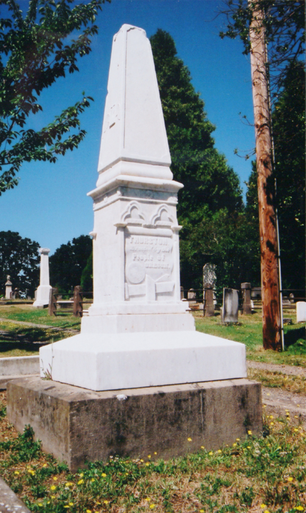 Samuel R. Thurston (1816-1851), first Oregon Territory delegate to the U.S. Congress. Salem Pioneer Cemetery, 2002.