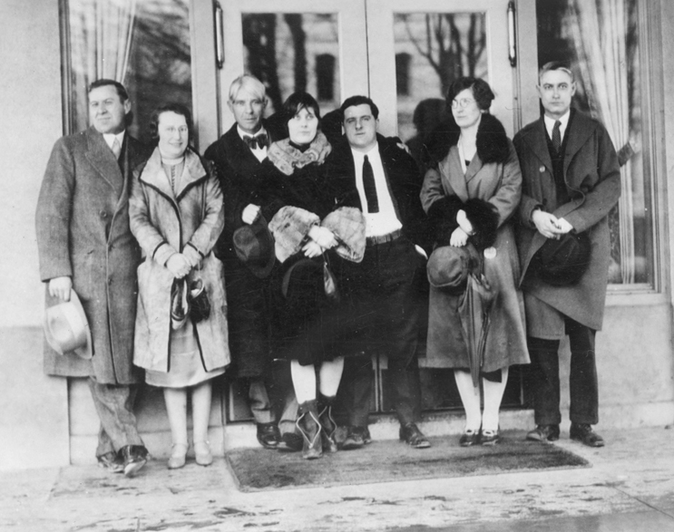 Carl Sandberg with other Oregon writers, with James Stevens at far left, Corvallis, Feb. 1927.