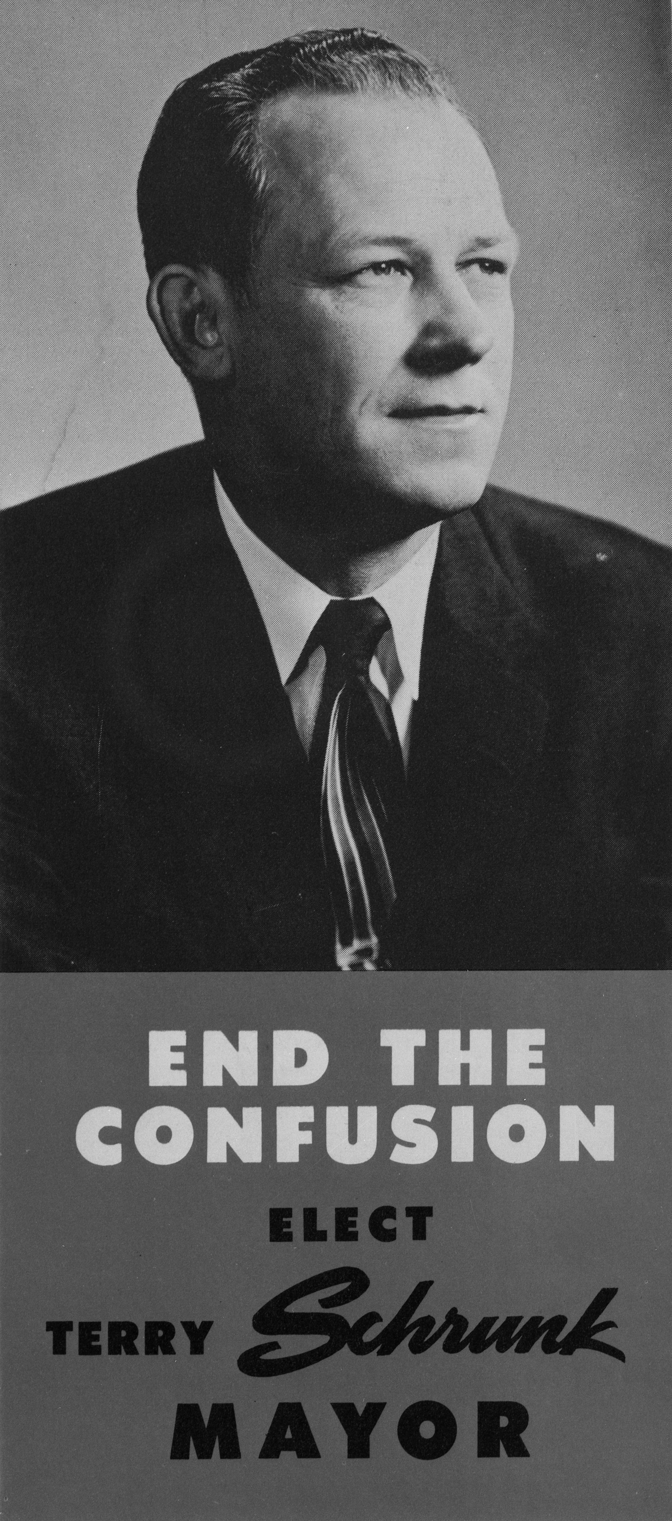 Mayoral campaign literature for Terry Shrunk.