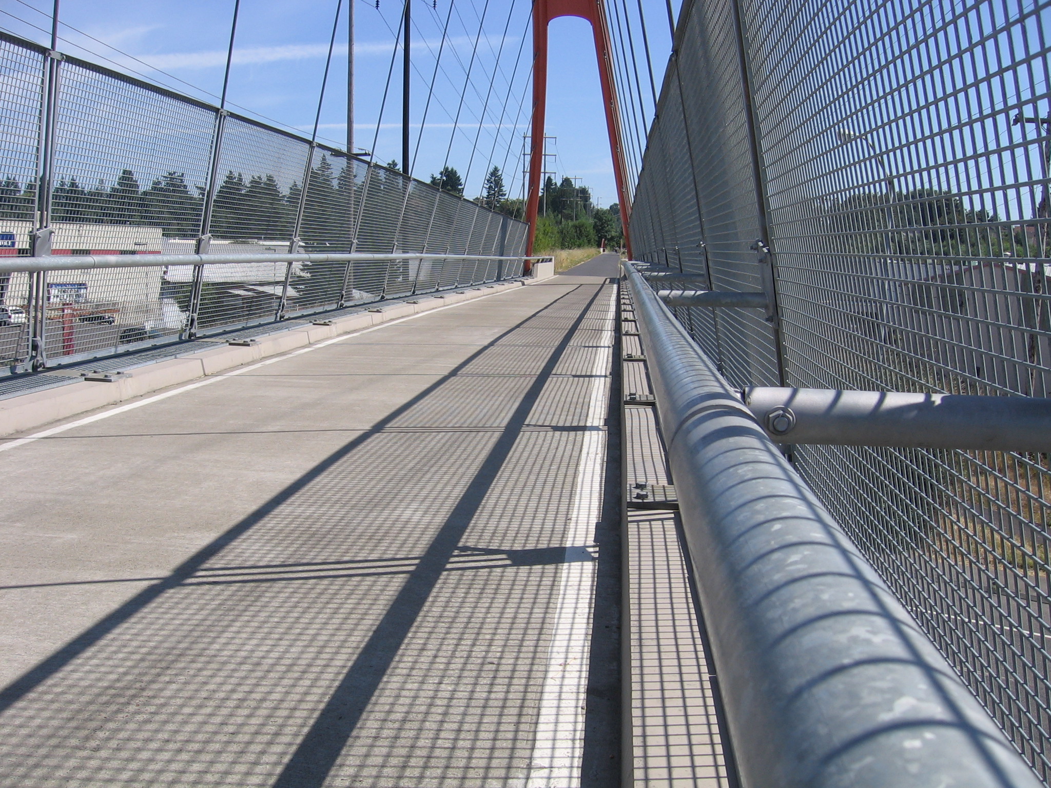 Springwater Corridor Trail bridge crossing Hwy 99E, Portland, Aug. 21, 2011.