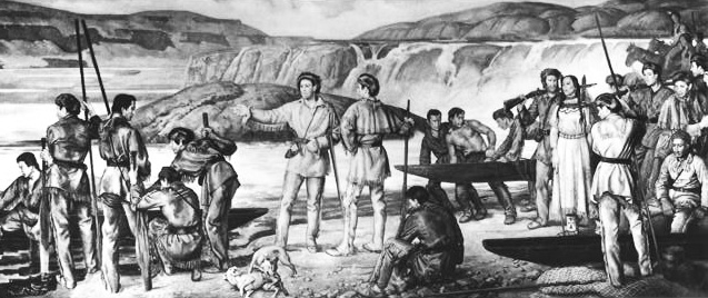 Mural in Capitol rotunda, “Lewis and Clark at Celilo Falls on the Columbia” 