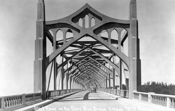 Coos Bay Bridge, steel span, c. 1936