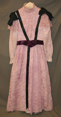 This costume was made by Jane Herrold and worn by actor Bob McGranahan in a c. 1985 Storefront Theater production of “The Mystery of Irma Vep,”