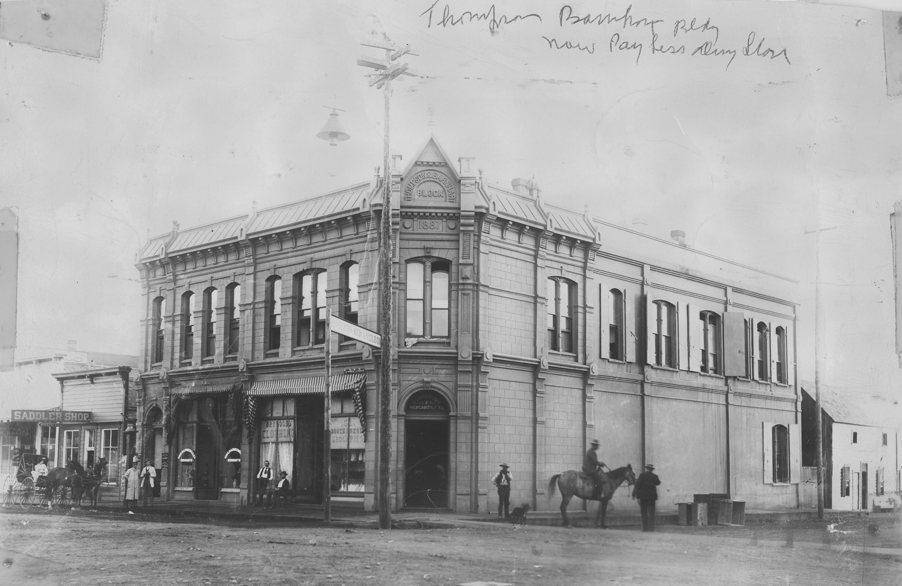 Thompson & Barnhart Building, site of Samuel Rothchild's Pendleton Mercantile Co, 1890.