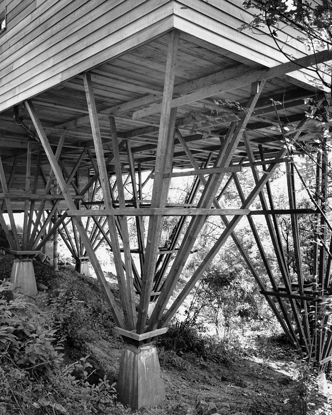 Underfloor framing for Van Evera Bailey's Midvale home.