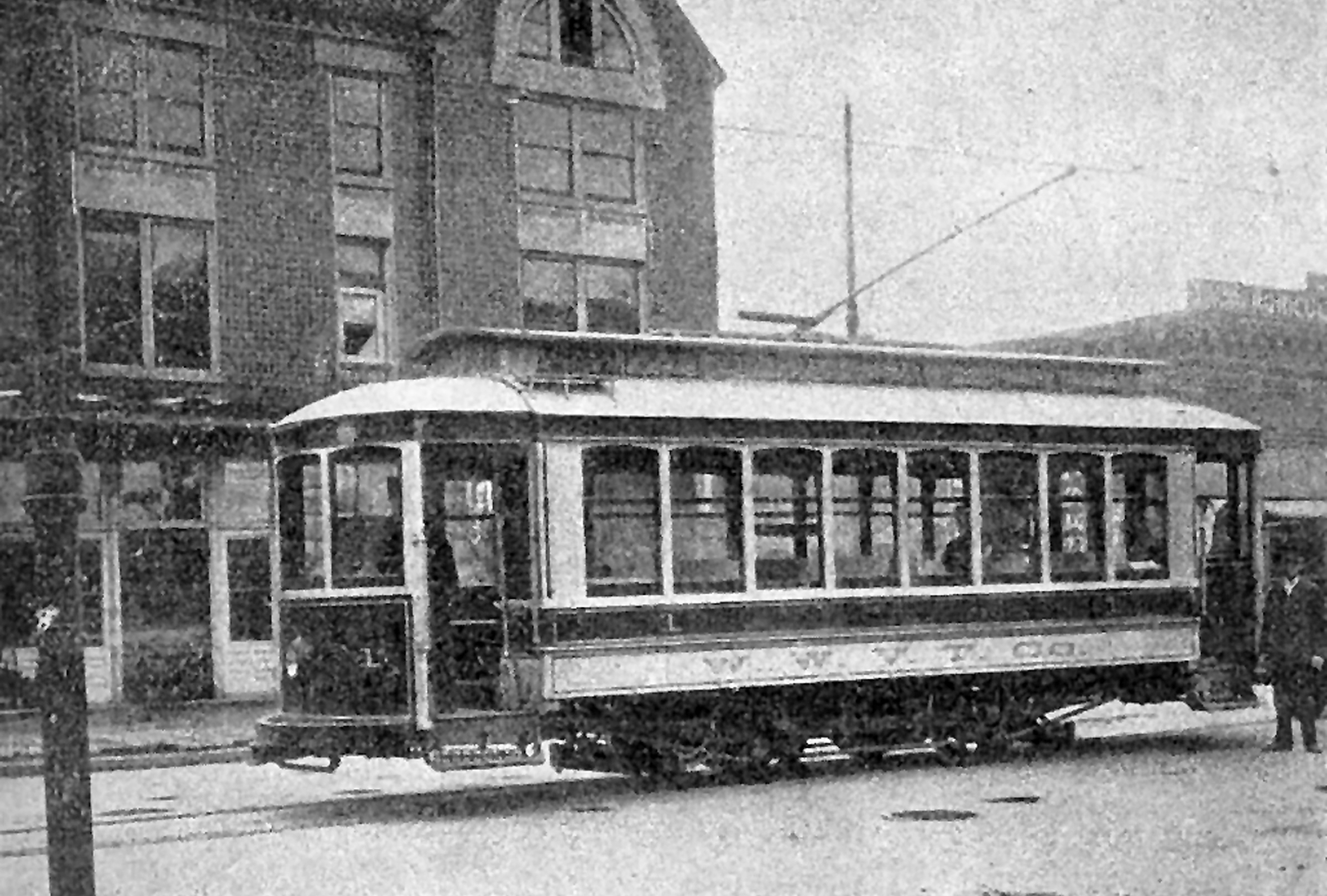 Walla Walla's first trolley car, WWVT, Co. no.1