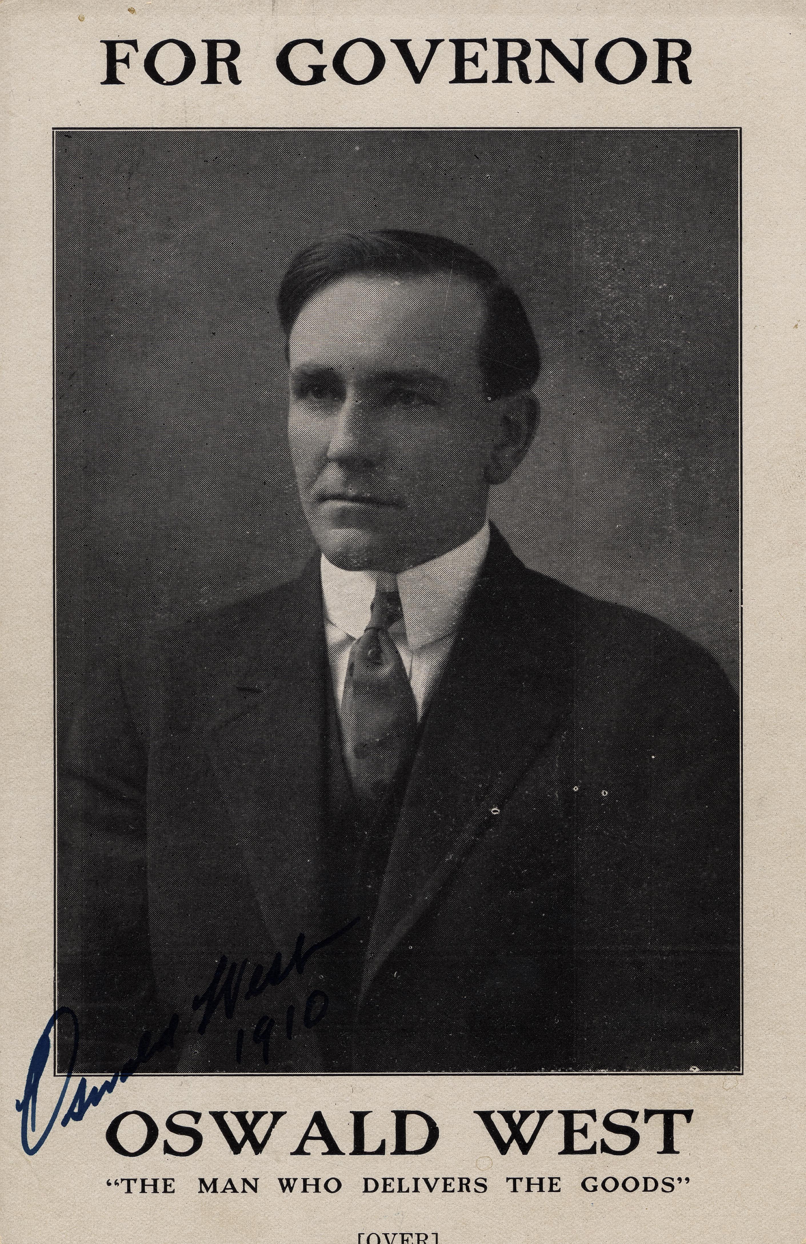 Oswald West's campaign literature, about 1910.