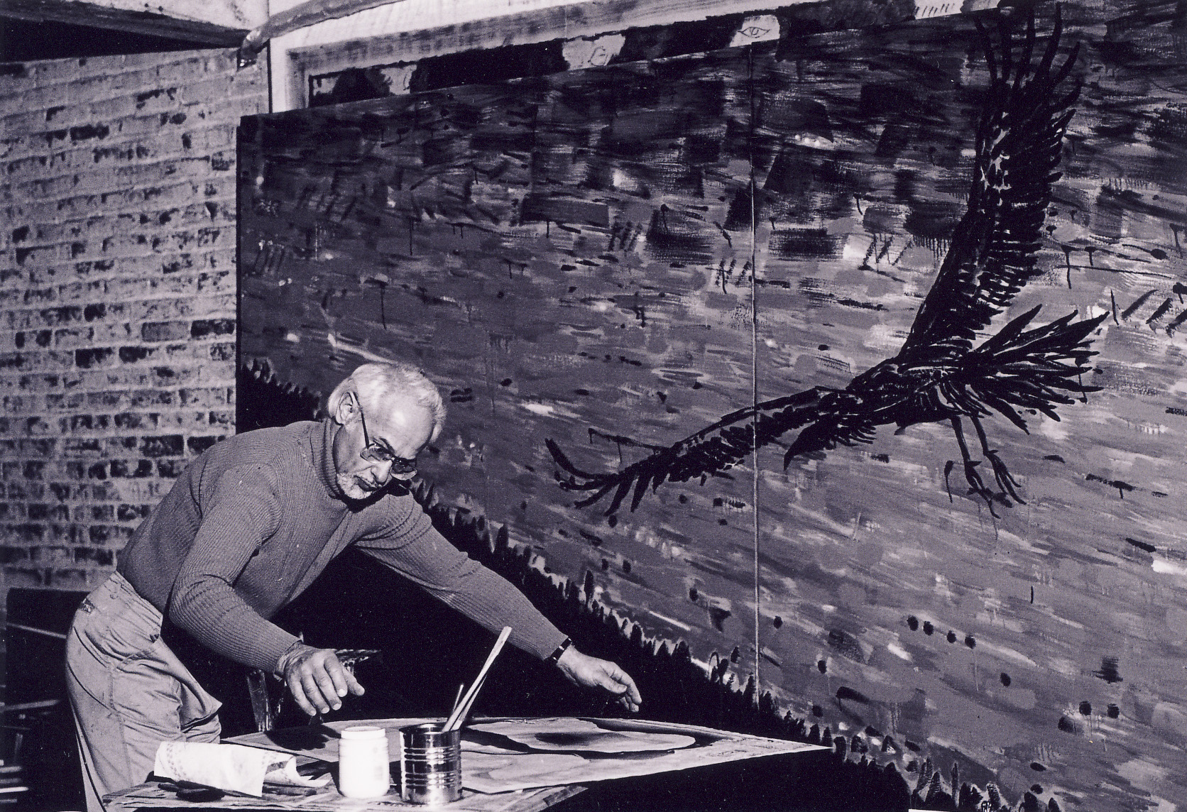 Harry Widman in his studio about 1991.
