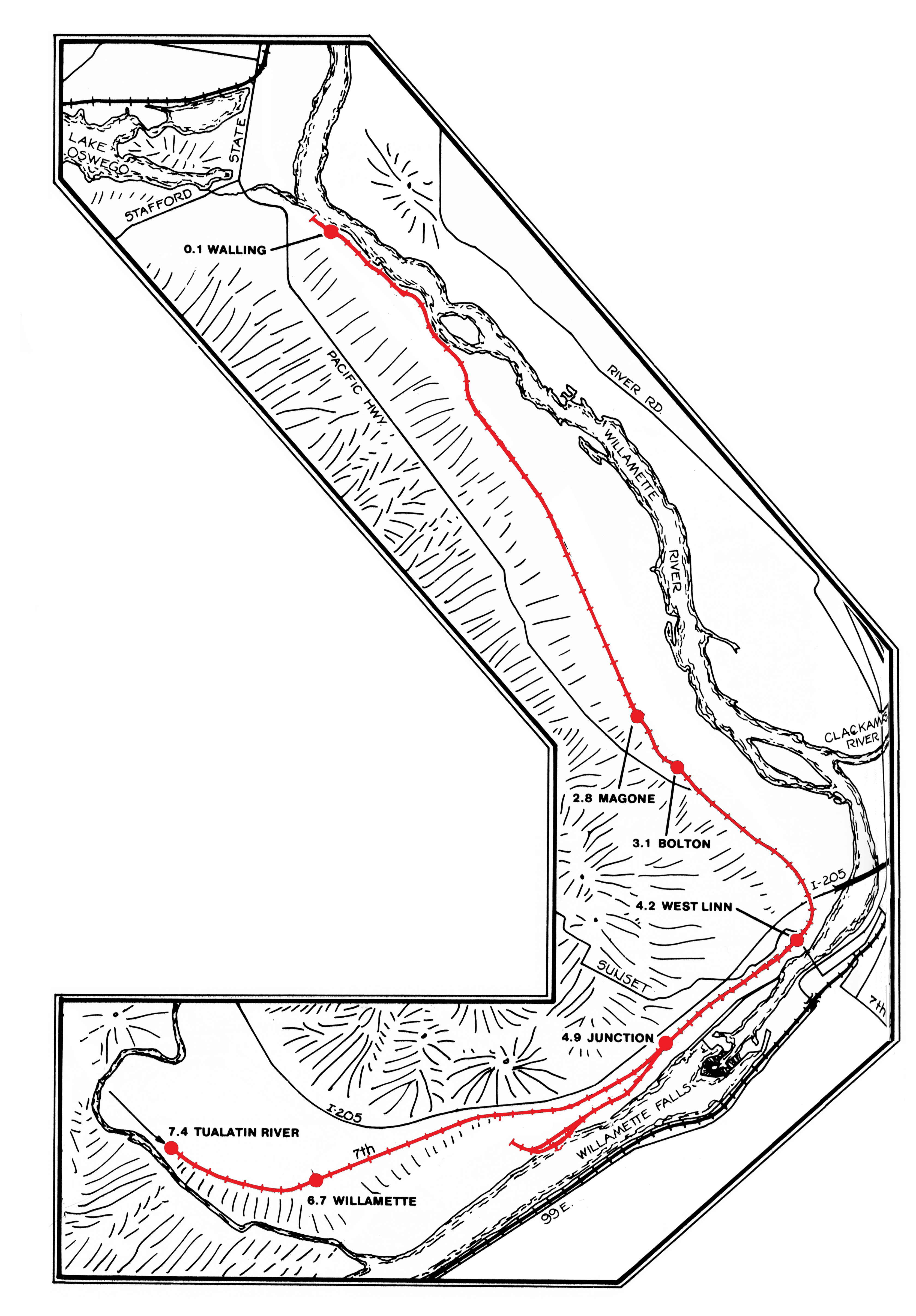 Willamette Falls Railway map.