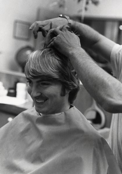 Animal House cast member in barbershop