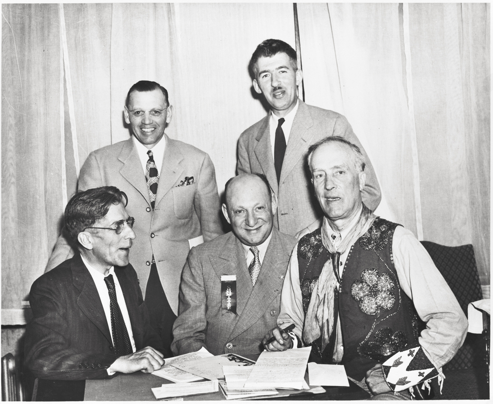 Old Oregon Trail Centennial commission, Philip Parrish, Charles Renolds, Leo Adler, Francis Lambert, Walter Meacham.