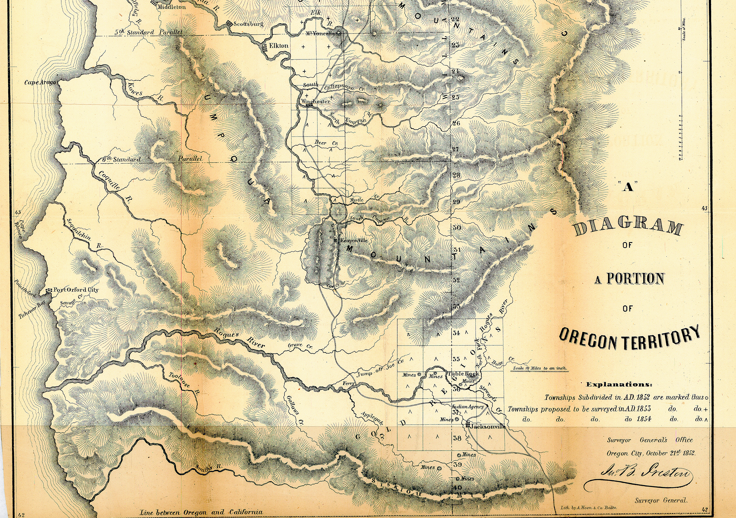 Oregon Land Survey, 1851-1855