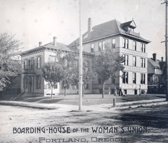NW 15th and Flanders, Portland. Women playing croquet on the lawn.