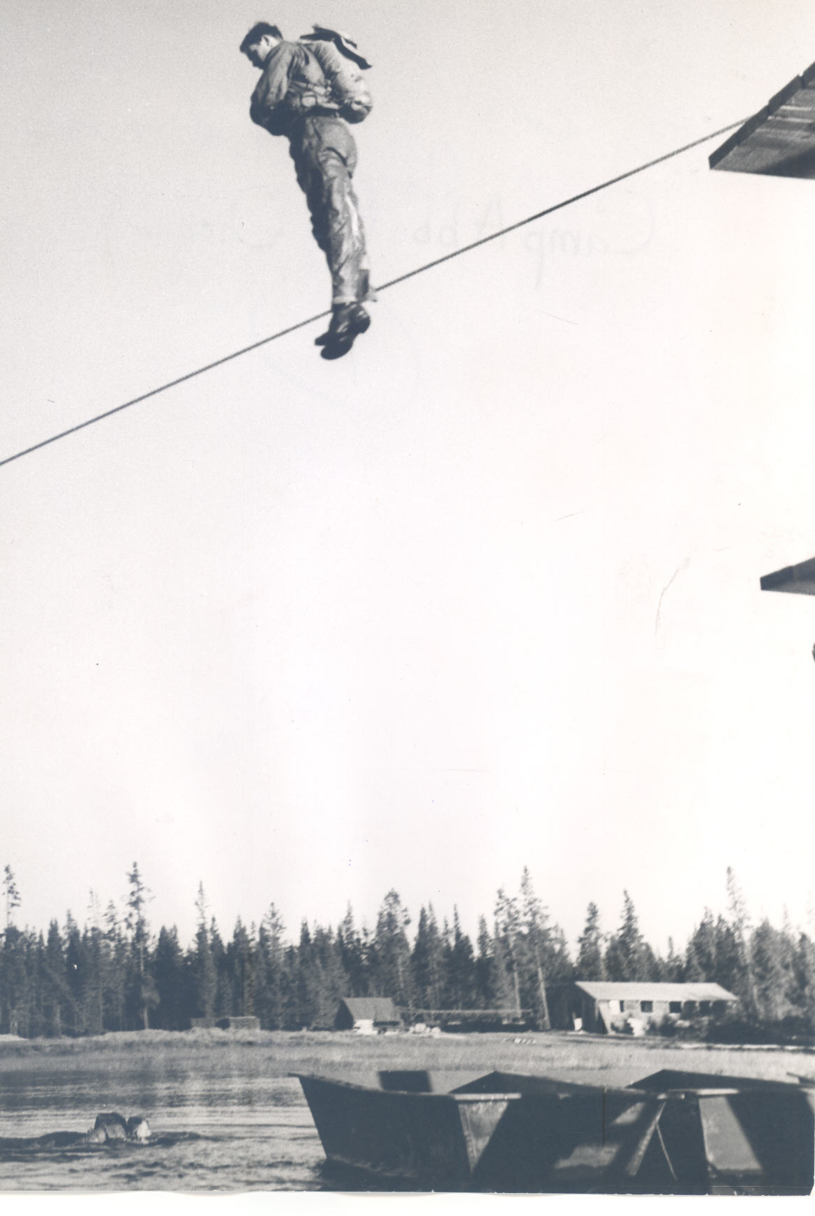 Engineer soldiers training to swim