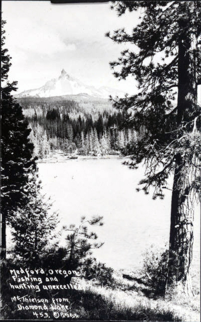 Diamond Lake with Mt. Thielson, 1928