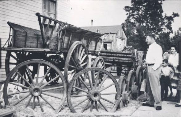 The former Haines High School gym became the Eastern Oregon Museum. This is a exhibit of a brewery wagon.