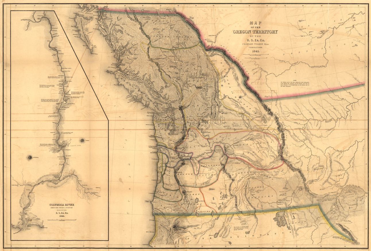 Note: this map was made before Oregon became a territory in 1848. The title is a general description rather than a legal designation.