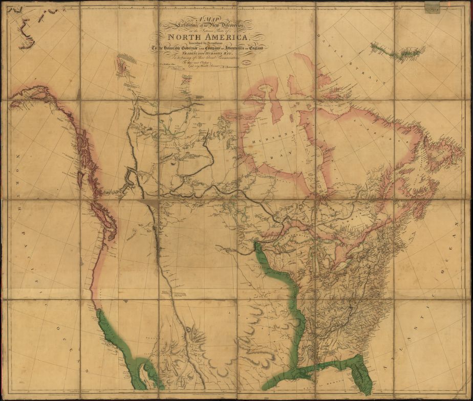 "A map exhibiting all the new discoveries in the interior parts of North America"