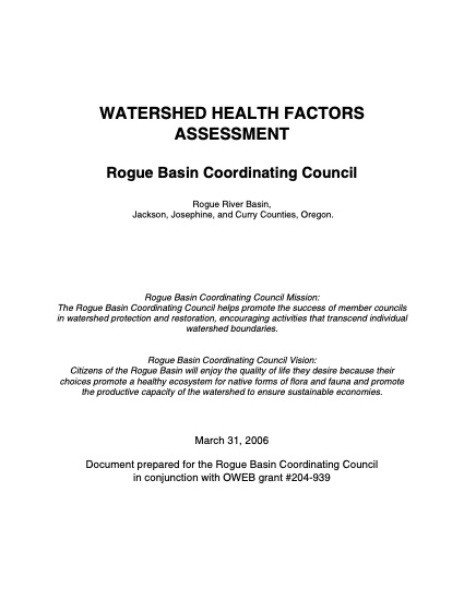 Rogue Basin Coordinating Council