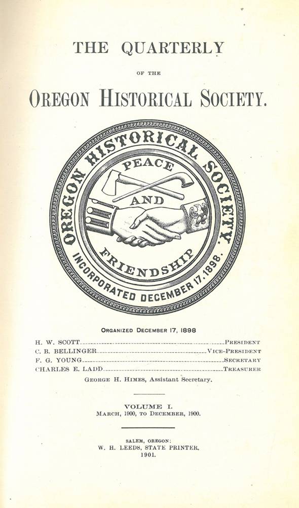 The Oregon Historical Quarterly, 1900