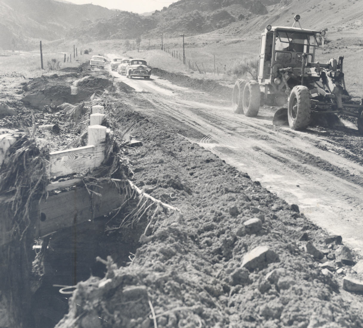 State highway after one of the Mitchell floods.