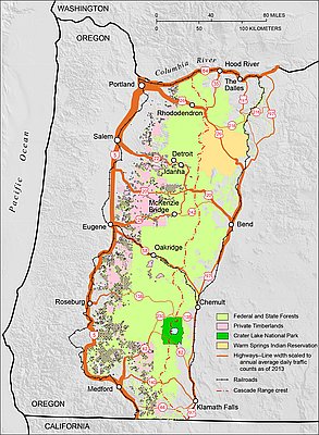 Cascade Mountains Oregon Map Cascade Mountain Range In Oregon