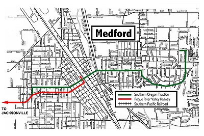 Map Of Medford Oregon And Surrounding Area Medford-Jacksonville Streetcar System