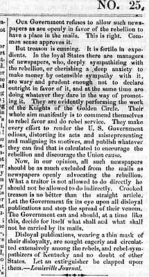 Civil War, Newspaper Suppression