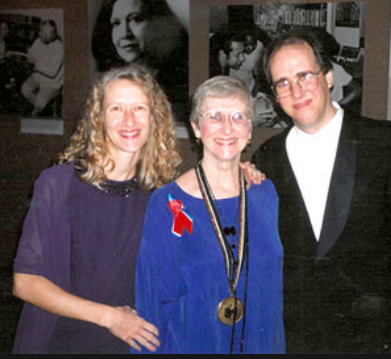 Virginia Euwer Wolff (with family) at the National Book Awards
